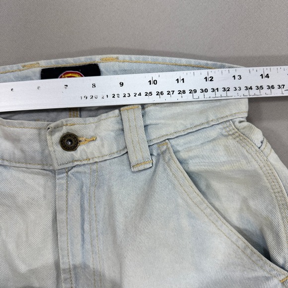 Vintage Dickies Double Knee Pants Womens 26 Light Denim Relaxed Fit Wide Leg - Picture 4 of 6